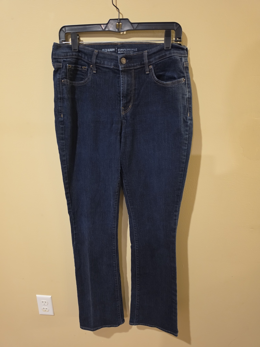 Old Navy Women's Dark Blue Curvy Boot-Cut Jeans